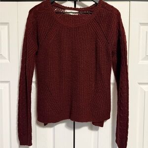 Pink Rose Maroon Crew Neck Sweater